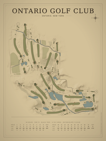 Ontario Golf Club Course Map poster