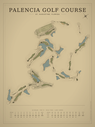 Palencia Golf Course Map poster