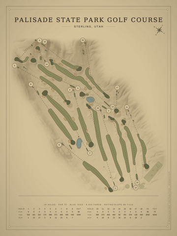 Palisade State Park Golf Course Map poster