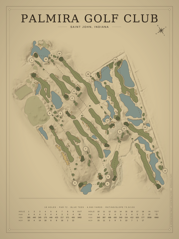 Palmira Golf Club Course Map poster