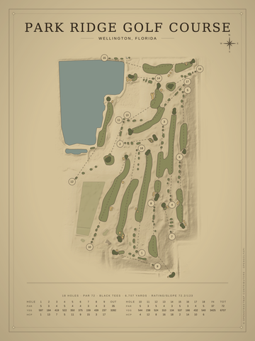 Park Ridge Golf Course Map poster