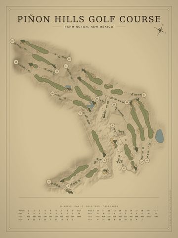 Piñon Hills Golf Course Map poster