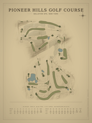 Pioneer Hills Golf Course Map poster
