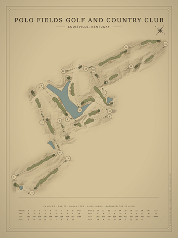 Polo Fields Golf and Country Club Course Map poster