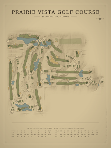 Prairie Vista Golf Course Map poster