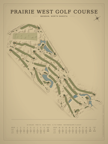 Prairie West Golf Course Map poster