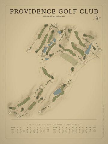 Providence Golf Club Course Map poster