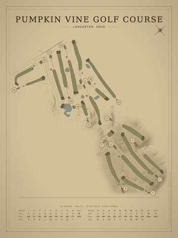 Pumpkin Vine Golf Course Map poster