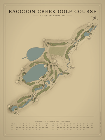 Raccoon Creek Golf Course Map poster