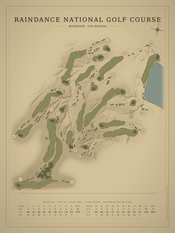 RainDance National Golf Course Map poster