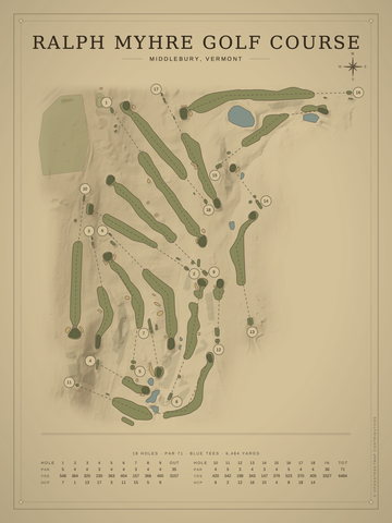 Ralph Myhre Golf Course Map poster