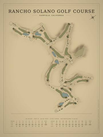 Rancho Solano Golf Course Map poster