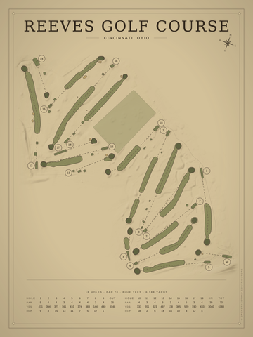 Reeves Golf Course Map poster
