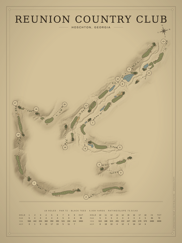 Reunion Country Club Course Map poster