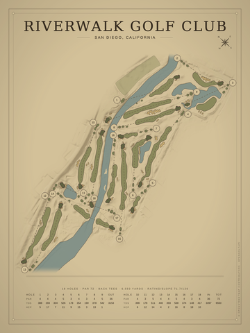 Riverwalk Golf Club Course Map poster