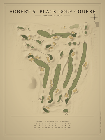 Robert A. Black Golf Course Map poster
