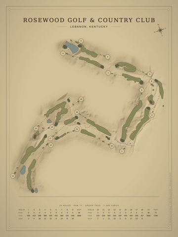 Rosewood Golf & Country Club Course Map poster