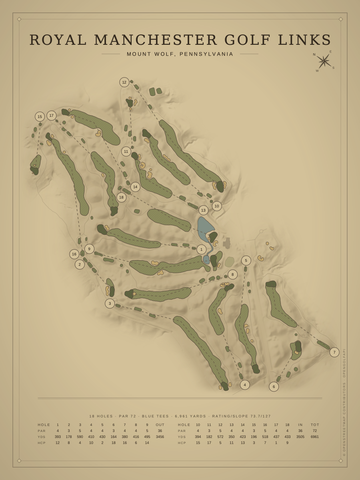 Royal Manchester Golf Links Course Map poster