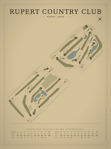 Rupert Country Club Course Map poster