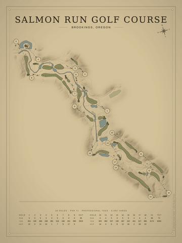 Salmon Run Golf Course Map poster
