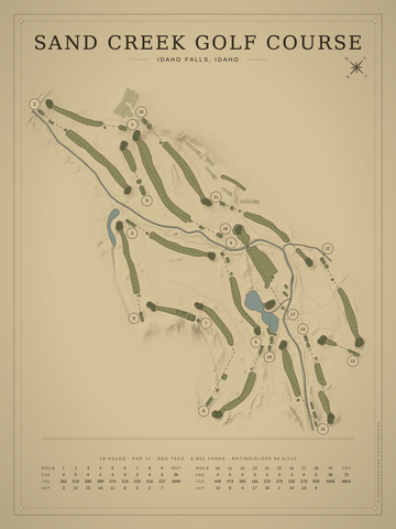 Sand Creek Golf Course Map poster