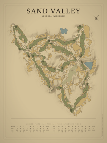 Sand Valley Course Map poster