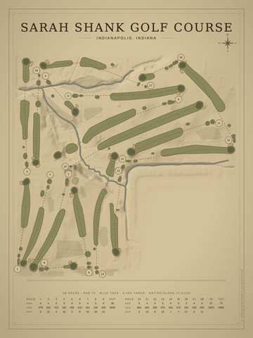 Sarah Shank Golf Course Map poster