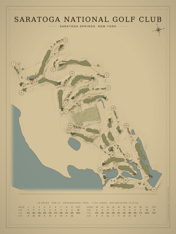 Saratoga National Golf Club Course Map poster
