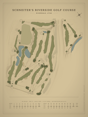 Schneiter's Riverside Golf Course Map poster