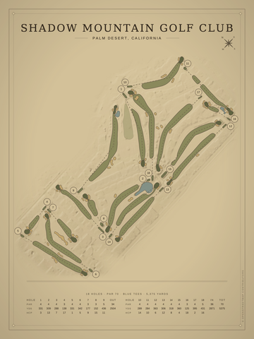 Shadow Mountain Golf Club Course Map poster