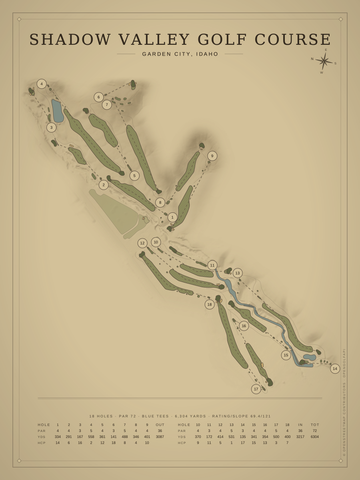 Shadow Valley Golf Course Map poster