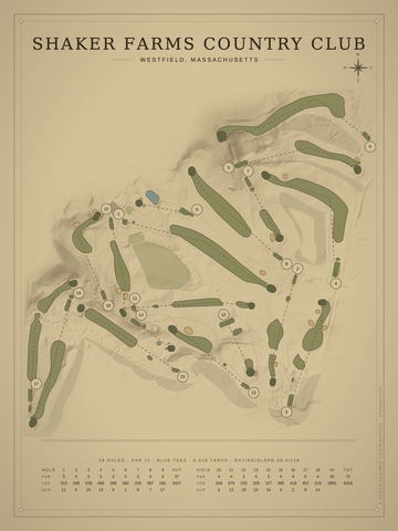 Shaker Farms Country Club Course Map poster