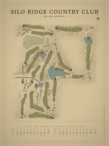 Silo Ridge Country Club Course Map poster