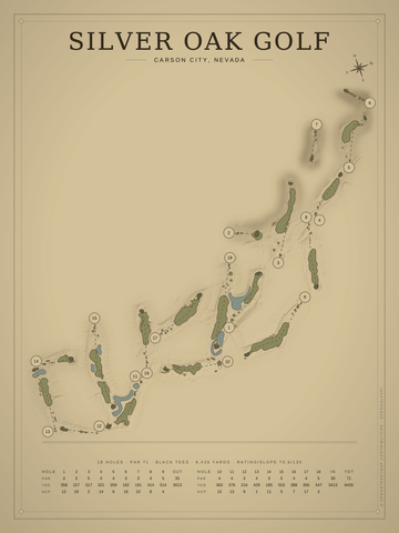 Silver Oak Golf Course Map poster