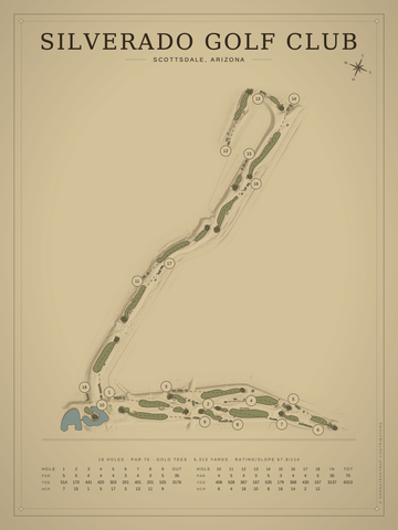 Silverado Golf Club Course Map poster