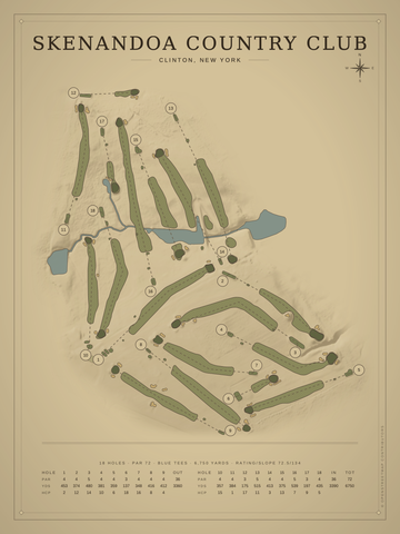 Skenandoa Country Club Course Map poster