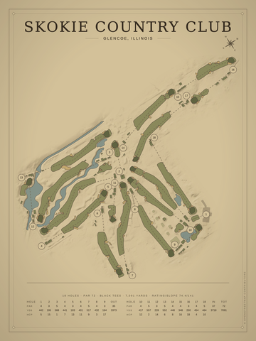 Skokie Country Club Course Map poster