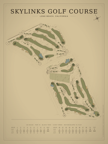 Skylinks Golf Course Map poster