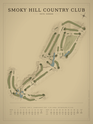 Smoky Hill Country Club Course Map poster
