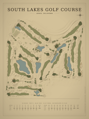 South Lakes Golf Course Map poster