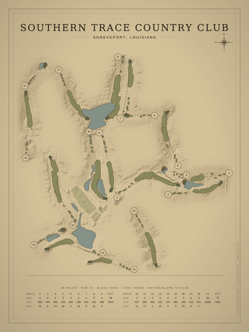 Southern Trace Country Club Course Map poster