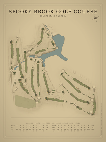 Spooky Brook Golf Course Map poster