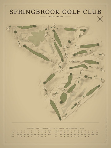 Springbrook Golf Club Course Map poster