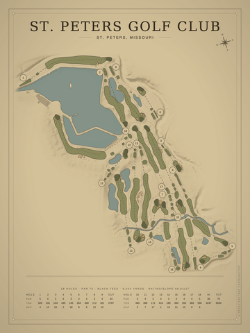 St. Peters Golf Club Course Map poster