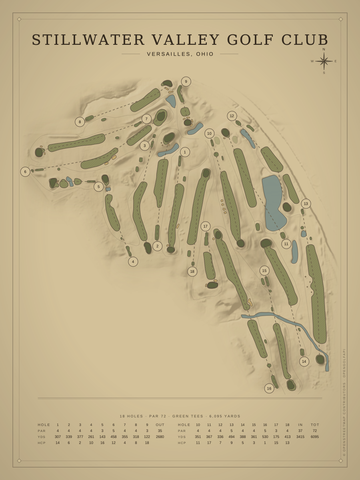 Stillwater Valley Golf Club Course Map poster