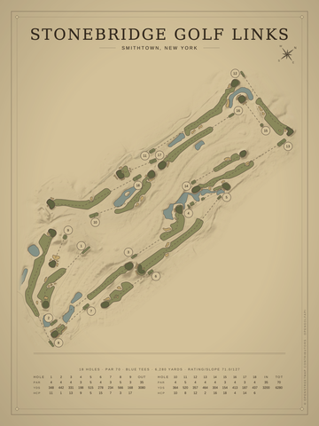 Stonebridge Golf Links Course Map poster