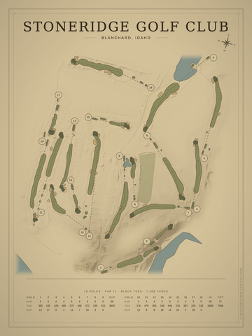 Stoneridge Golf Club Course Map poster