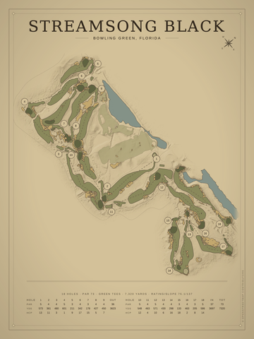 Streamsong Black Course Map poster
