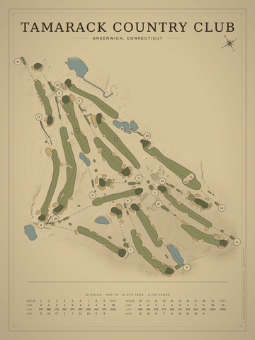 Tamarack Country Club Course Map poster