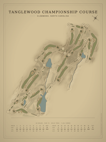 Tanglewood Championship Course Map poster